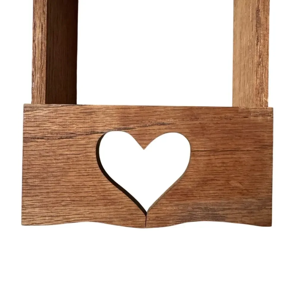 Vintage Country Cottage Core Heart Cut Out Trinket Cubby Shelf Wall Mount 4x19